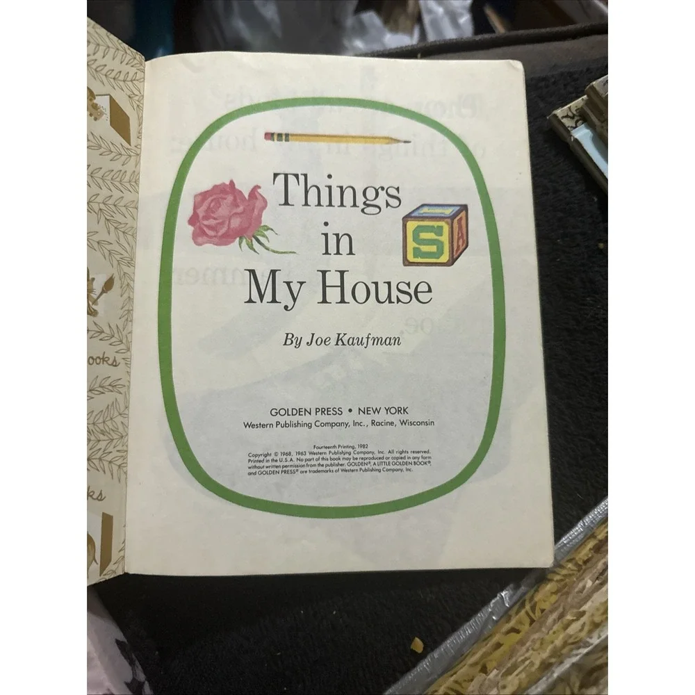 Vintage Little Golden Book Things In My‎ House  1963 Hardcover